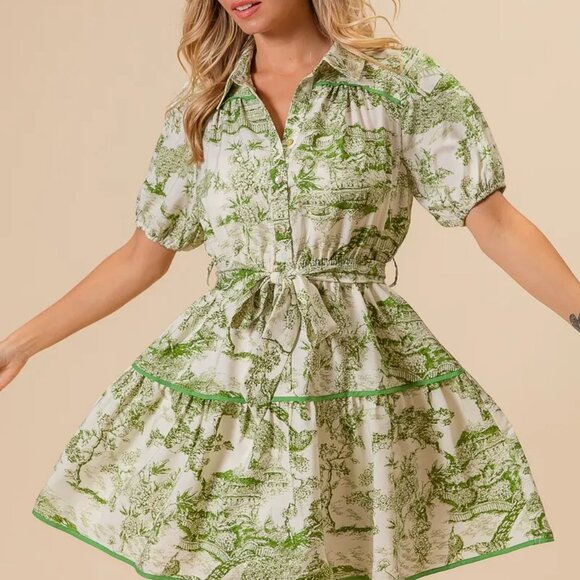 BiBi Woven Printed Tiered Dress - Picture 9 of 16